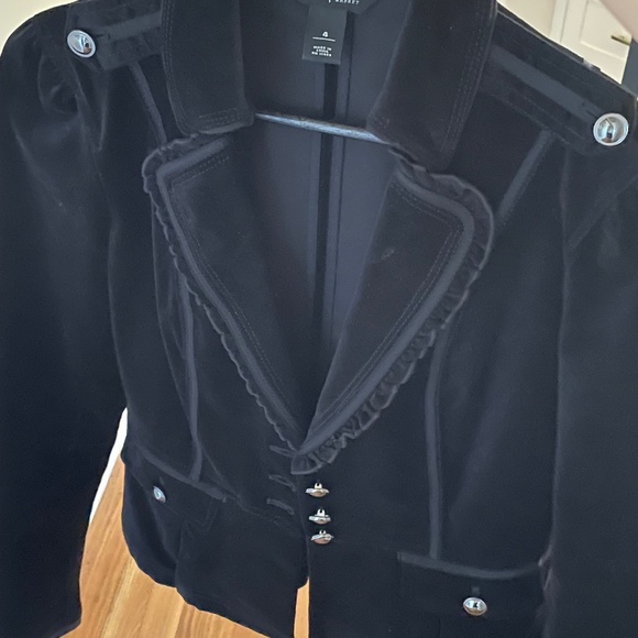 Black, Velvet Military Jacket - Picture 2 of 5